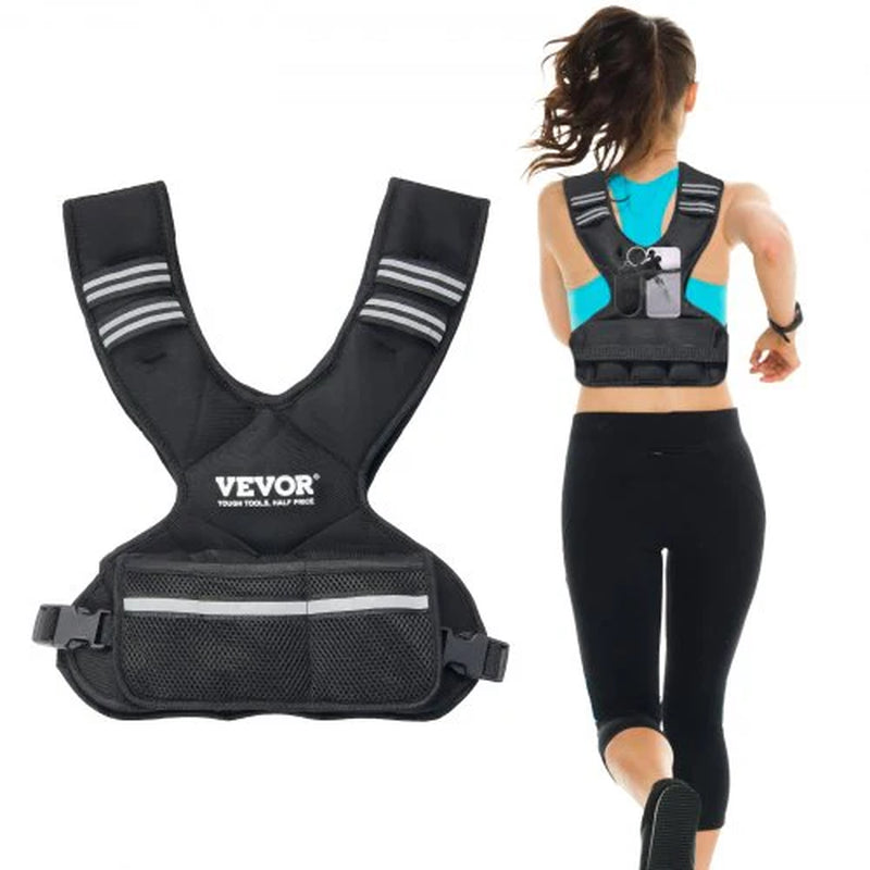 Adjustable Weighted Vest, 11-20LB with 6 Iron Sand Weights – Strength Training & Running Vest, Men & Women