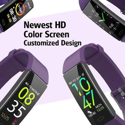 Fitness Tracker Watch – Heart Rate, Sleep & Activity Monitor for Men & Women, Waterproof (Purple)