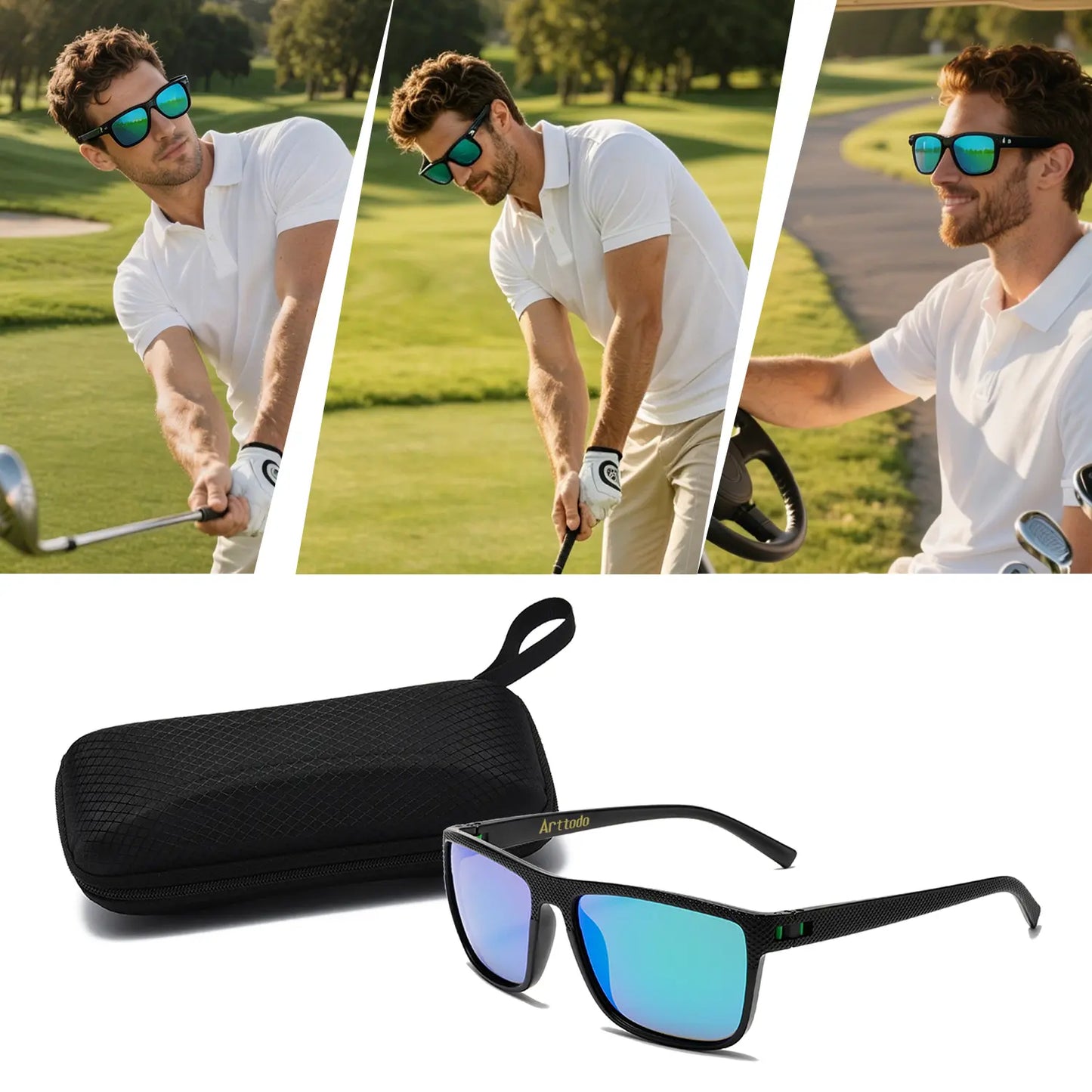 Polarized Golf Sunglasses for Men – Lightweight UV Protection Eyewear, Golf 