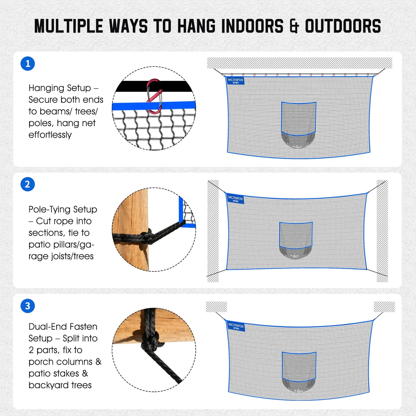 Heavy-Duty Golf Practice Net with Target Pocket for Indoor and Outdoor Use - Multi-Sport Netting Barrier for Driving, Chipping, and Swing Training