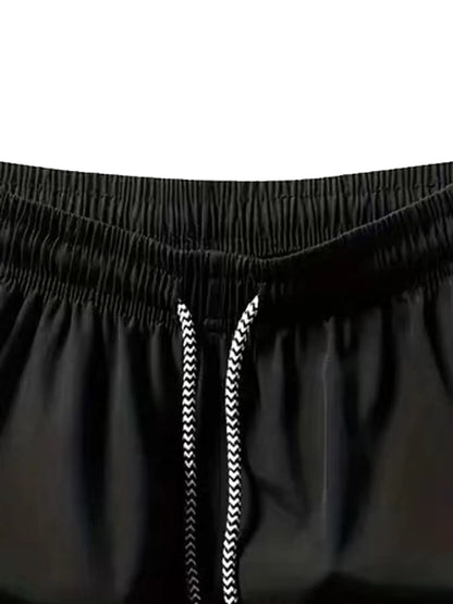 Men's 4-Piece Quick-Dry Cooling Athletic Shorts Set with Loose-Fit Design and Zip Pockets, Perfect for Running, Gym, and Everyday Use