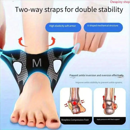 2Pcs Compression Ankle Support Brace – Adjustable Sleeve for Sprains, Joint Pain & Sports Recovery