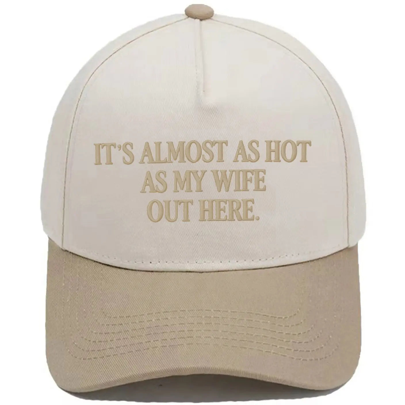 Almost as Hot as My Husband" Embroidered Snapback Hat – Funny Retro Two-Tone Baseball Cap for Women