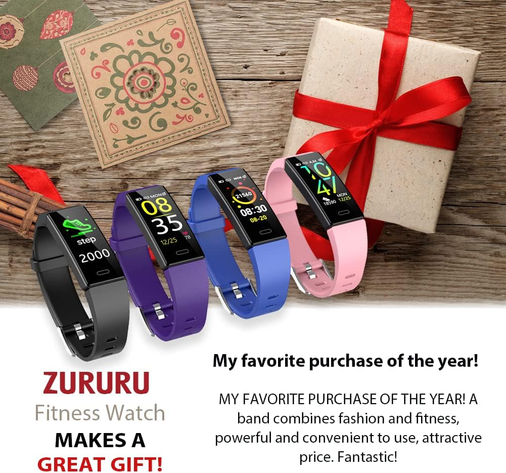 Fitness Tracker Watch – Heart Rate, Sleep & Activity Monitor for Men & Women, Waterproof (Purple)