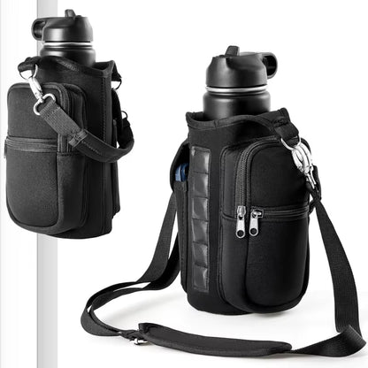 Magnetic Water Bottle Carrier Bag – Gym Holder with Phone Pocket & Shoulder Strap