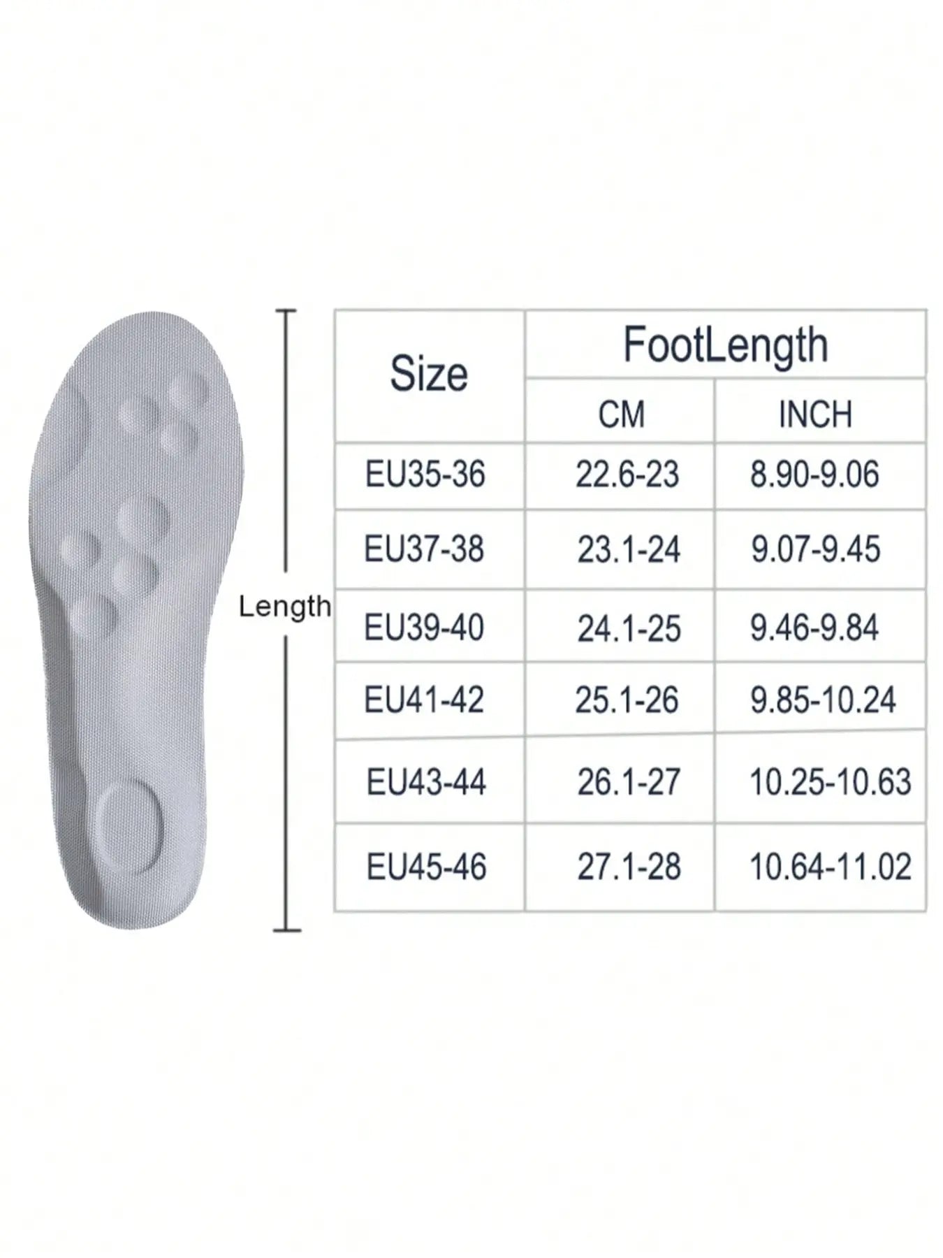 Sports Shoe Insoles – Shock-Absorbing & Anti-Slip Rubbe