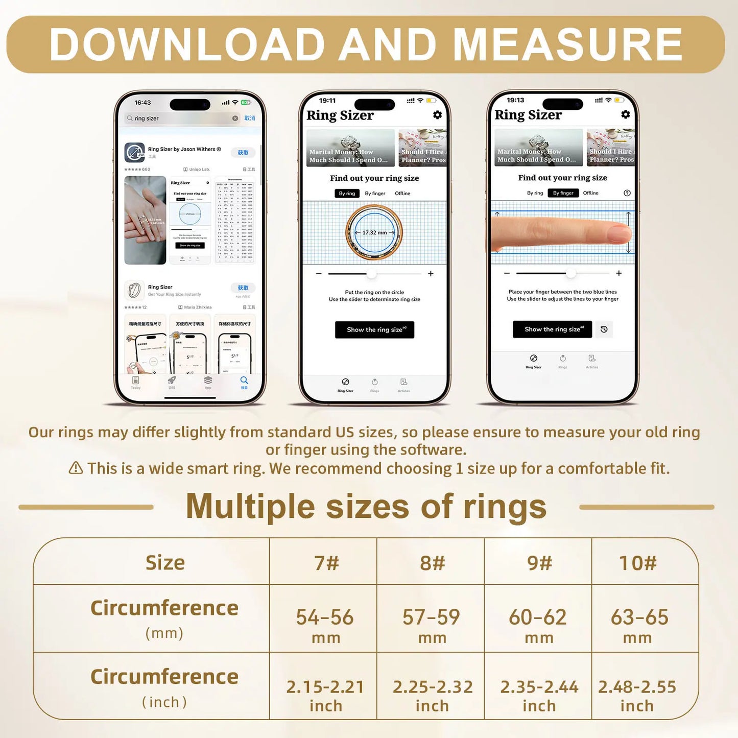 Titanium Smart Ring IP68 Fitness Tracker with Sleep Tracking, Activity Tracking, Stress Trends, Sport Modes, No Subscription Required, 3-5 Days Battery Life, Ios & Android Compatible