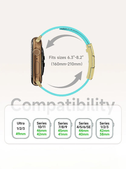 Premium Silicone Watch Band with Magnetic Clasp for Apple Watch (38-49mm) - Breathable and Water-Resistant Strap for Women, Ideal for Work and Daily Sports, Compatible with Series 1-10 and Ultra SE